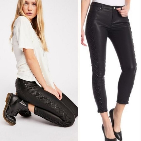 NWT Blank NYC Faux Leather Legging The Reade Crop Pants Size 26 New With Tags - Picture 1 of 11